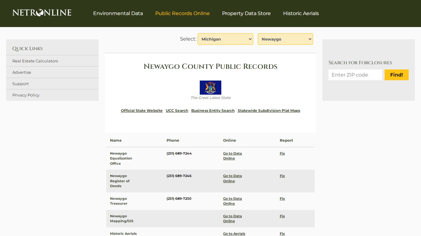 Newaygo County Public Records - NETROnline.com