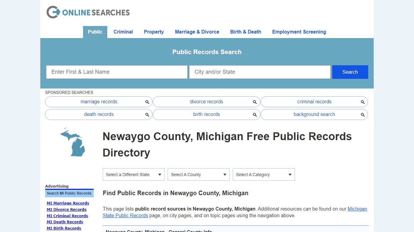 Newaygo County, Michigan Public Records Directory