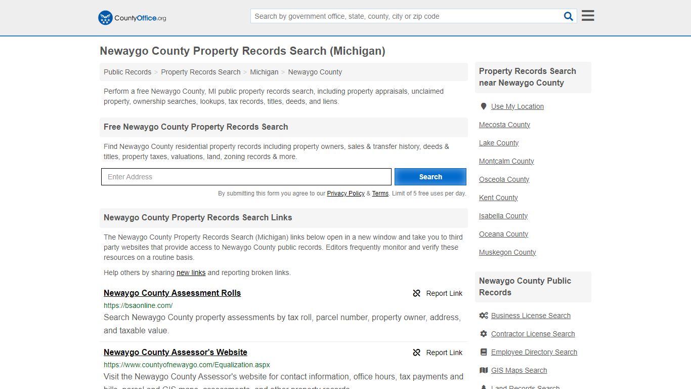 Newaygo County Property Records Search (Michigan) - County Office